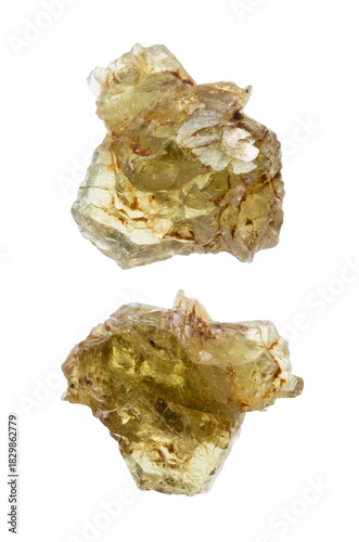 set of samples of sinhalite natural stone isolated