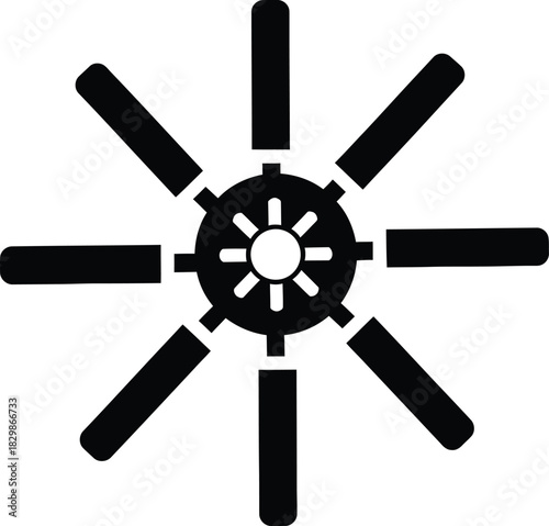 Abstract radial sunburst or starburst graphic design element silhouette
