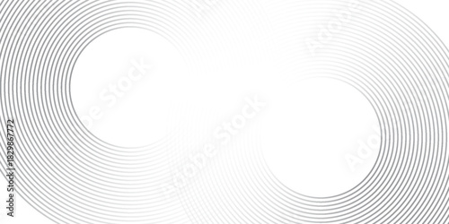 White geometric abstract background overlapping layers on bright space with line effect decoration. Circle style concept modern graphic design element for banner, flyer, card. Eps 10
