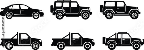 Security van icons in black and colorful variations monitoring and surveillance