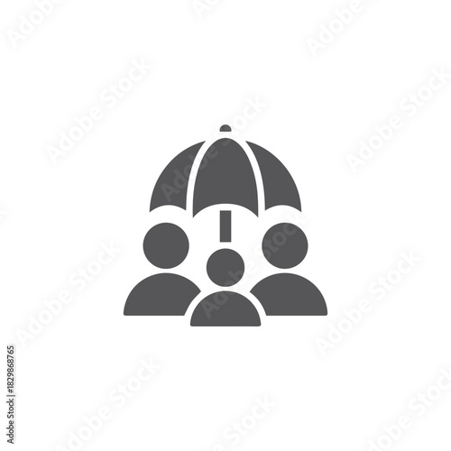 Family safe unbrella insurance icon black fill designdesign