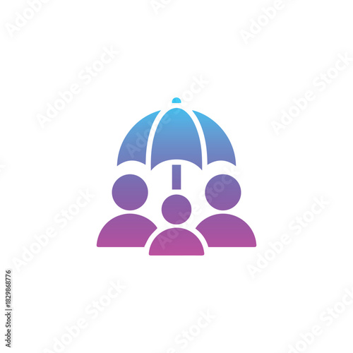 Family safe unbrella insurance icon design