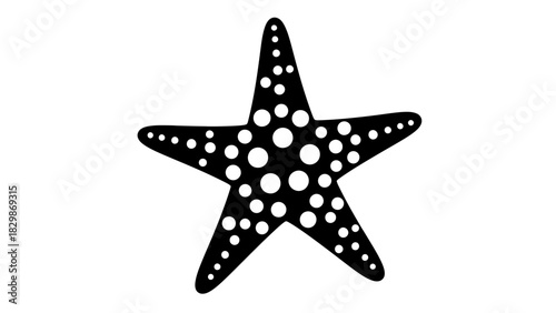 Starfish Silhouette Icon – Marine Sea Star Vector Illustration for Ocean & Beach Design