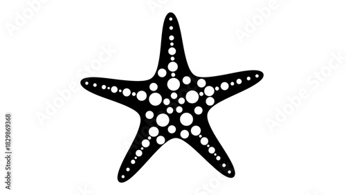 Starfish Silhouette Icon – Marine Sea Star Vector Illustration for Ocean & Beach Design