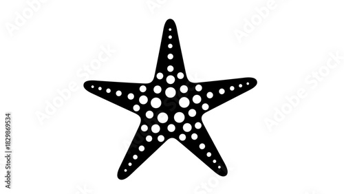 Starfish Silhouette Icon – Marine Sea Star Vector Illustration for Ocean & Beach Design