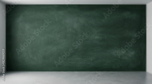 Chalkboard Background, Empty Green Wall in a Bright, Modern Classroom Setting, Ready for Your Text or Design