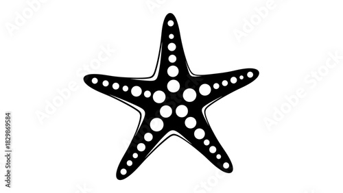Starfish Silhouette Icon – Marine Sea Star Vector Illustration for Ocean & Beach Design