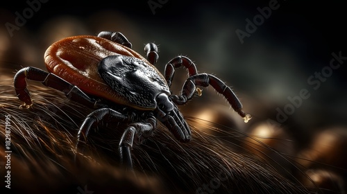 Wallpaper Mural Dark background tick on animal fur closeup Torontodigital.ca