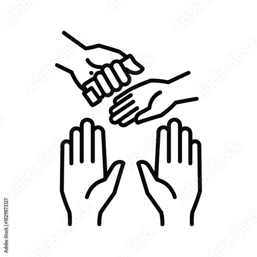 Giving and Receiving Hands for Charity and Help