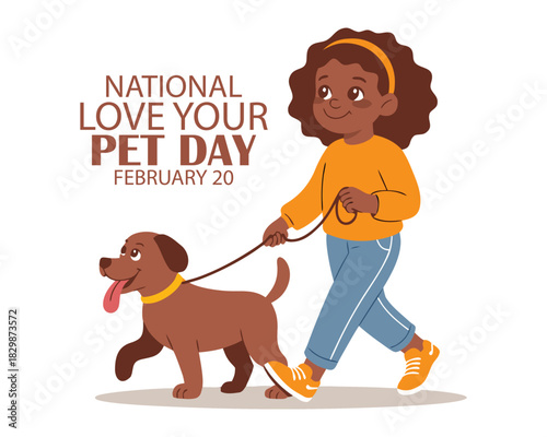 Happy National Love Your Pet Day February Celebration Vector Design Illustration. Template for Background, Poster, Banner, Advertising, Greeting Card or Print Design Element.