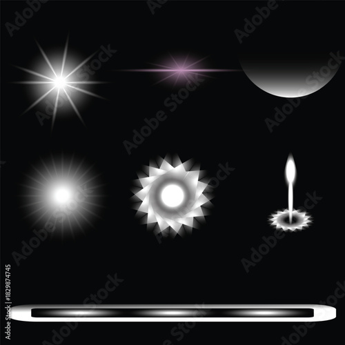 Collection of Abstract Light Effects and Lens Flares