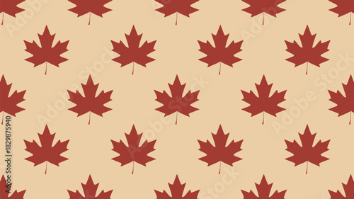 Charming maple leaf pattern, perfect for Canadian themes and autumn designs, ideal for backgrounds, textiles, and seasonal promotions