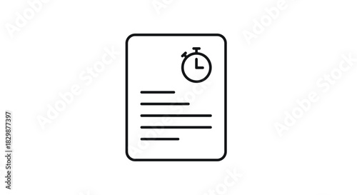 Meeting deadline with document and clock icon representing time management productivity and efficiency in a modern minimalist design, Generative AI.