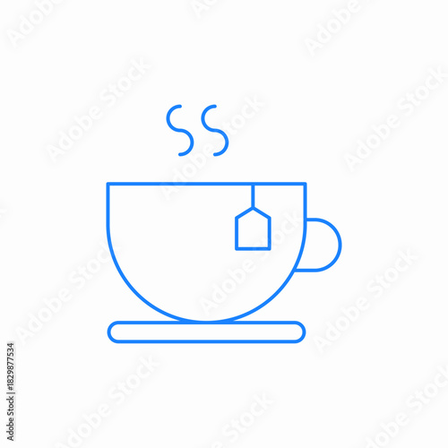 hot cup of tea icon sign vector