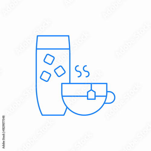 hot tea ice water icon sign vector