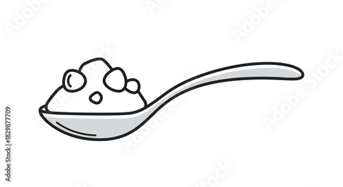 Spoonful of sugar adds a touch of sweetness perfect for your baking projects or illustrating a recipe with a delightful sugary dose of charm, Generative AI.