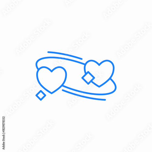 love heart turbulence icon sign vector