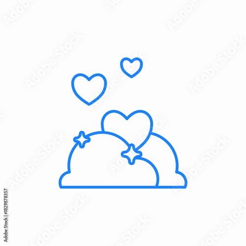 love in the air clouds hearts icon sign vector