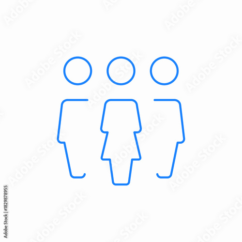 mixed gender group icon sign vector
