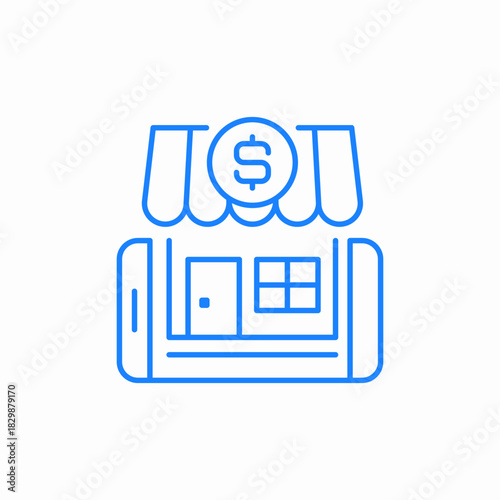mobile retail store icon sign vector