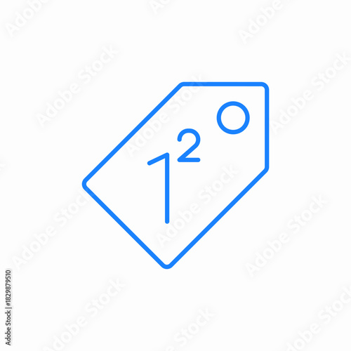 number tag seventy two icon sign vector