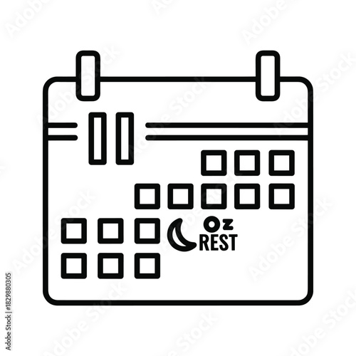 Calendar Schedule with Pause and Rest Tracking Icon