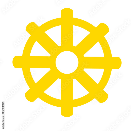 Dharma Chakra,buddha Dharma Wheel Icon Vector Stock Vector 