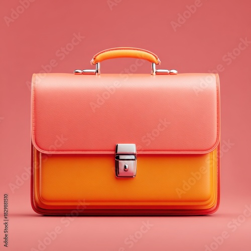 Modern dual tone briefcase on a solid background