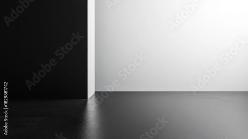 Wallpaper Mural White wall and black floor interior design in modern minimalist style space Torontodigital.ca