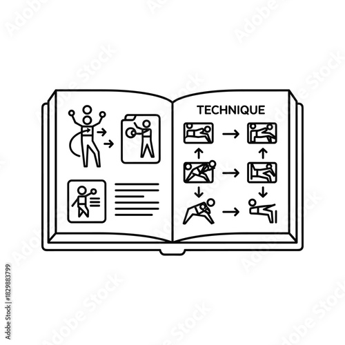 Open Book with Exercise and Skill Technique Illustrations: A Guide to Movement, Agility, and Fitness Training Steps
