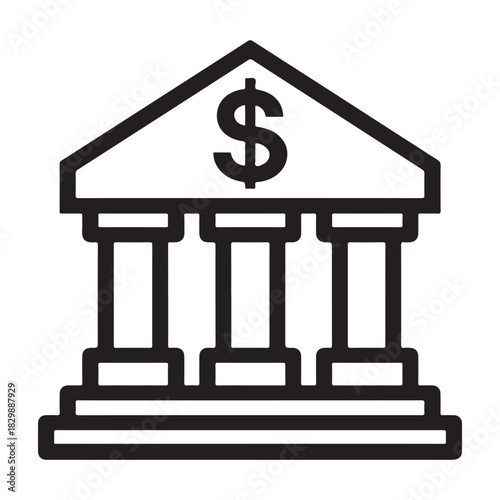bank building related to business and finance, credit and loan, bank service vector