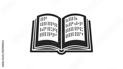 An open book with braille text, representing literacy and accessibility for the visually impaired.
