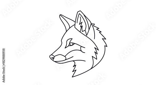 Minimalistic Line Drawing of a Fox Illustrating Nature's Mystique and Grace