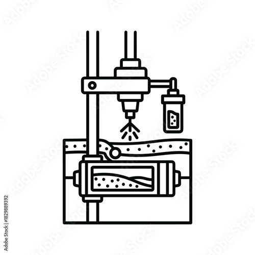 Additive Manufacturing Process Line Icon
