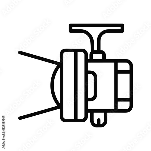 Fishing Reel with Casting Line Icon