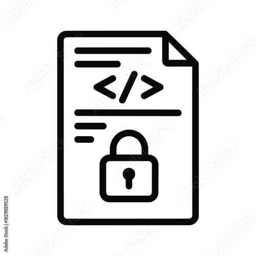 Secure Code File with Padlock Icon