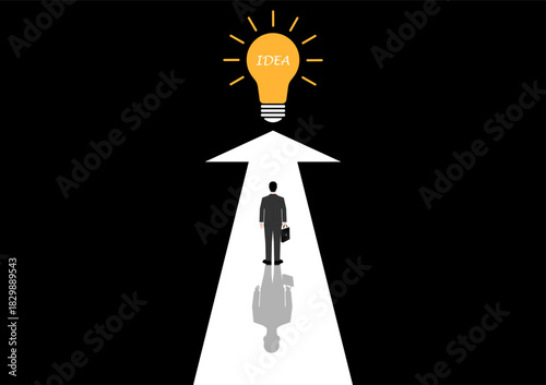 Businessman Looking for Idea. Business Idea Concept.   