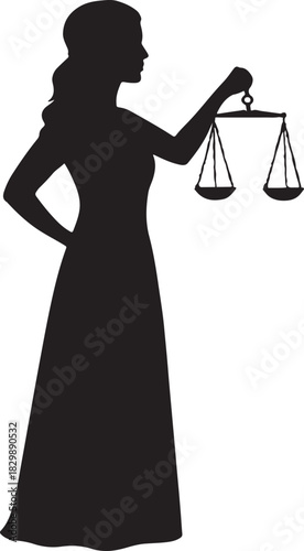 a lady holding scales of justice ideal for legal and justice related concepts on a white background