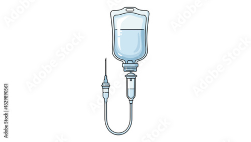 IV drip illustration showcasing medical equipment for fluid administration