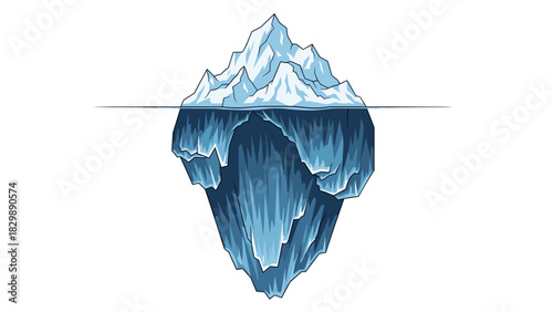 Iceberg illustration showcasing majestic design and natural beauty