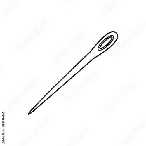 Sewing needle outline vector flat illustration design