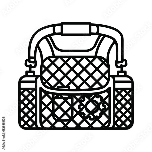 Hierarchical Flow Diagram of Fishing Process with Marine Icons