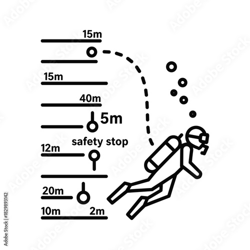 DNA Helix with Fish Symbols Outline Illustration