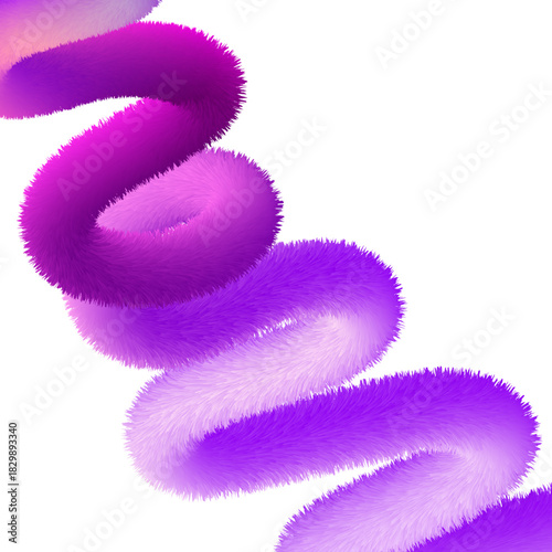 Abstract purple fuzzy 3d spiral shape