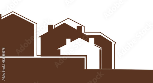 Abstract illustration of a residential neighborhood street.