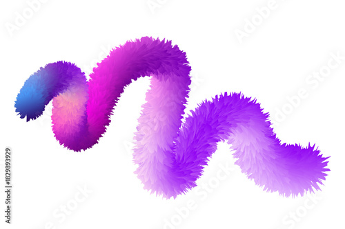 Colorful fluffy worm or brush stroke
