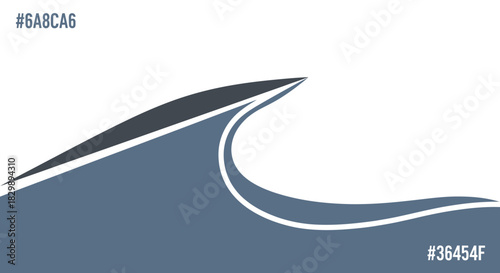 Stylized Ocean Wave Design with Minimalist Aesthetic.