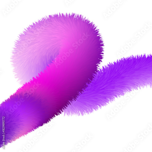 Abstract fluffy purple and pink worm or tube