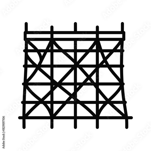 Construction Scaffolding Framework with Cross Bracing Icon