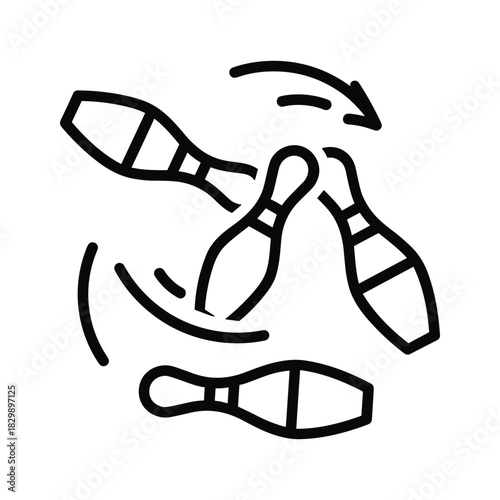 Bowling Pins Falling Icon